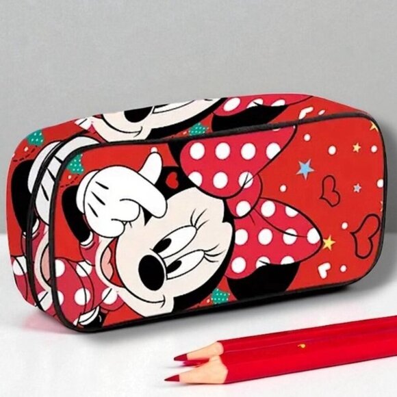 Disney Minnie Mouse Red White Pen Pencil Case Multipurpose Storage Case NEW - Picture 15 of 15